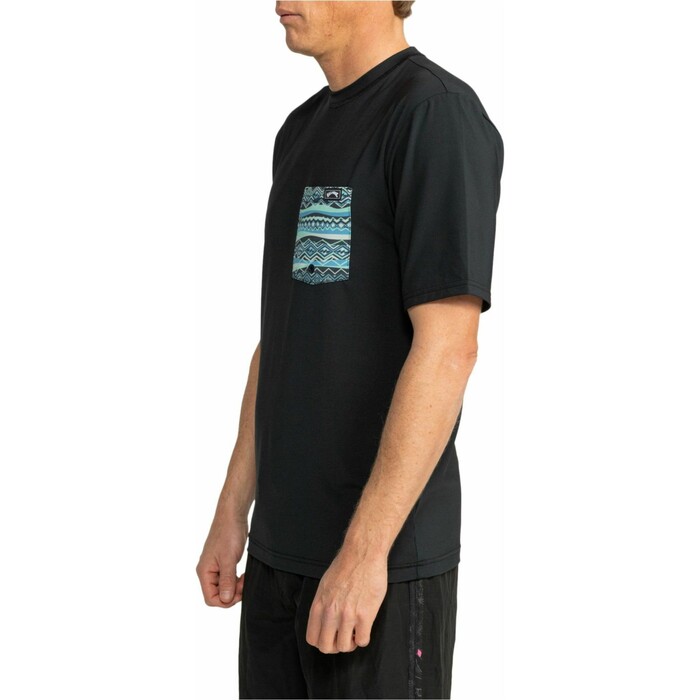 2024 Billabong Mnner Team Pocket UV50 Short Sleeve Surf T-Shirt EBYWR03004 - Black